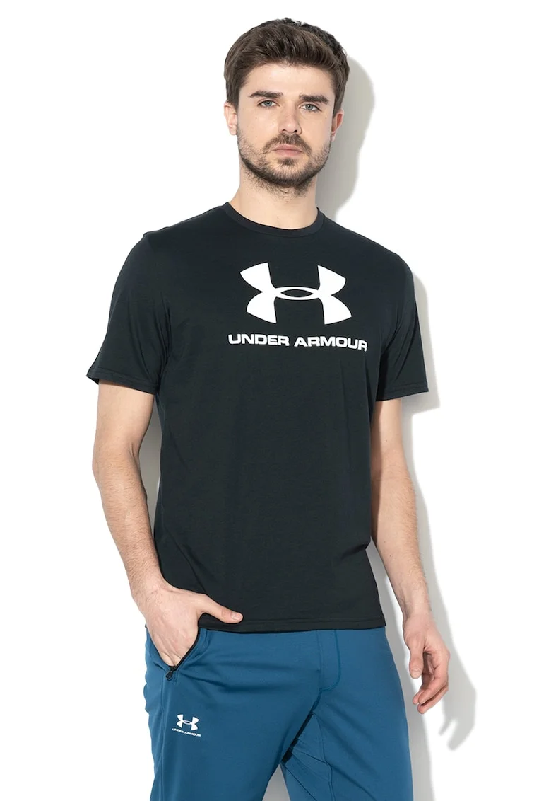 Tricou cu imprimeu logo pentru antrenament Sportstyle, Negru