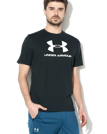Tricou cu imprimeu logo pentru antrenament Sportstyle, Negru