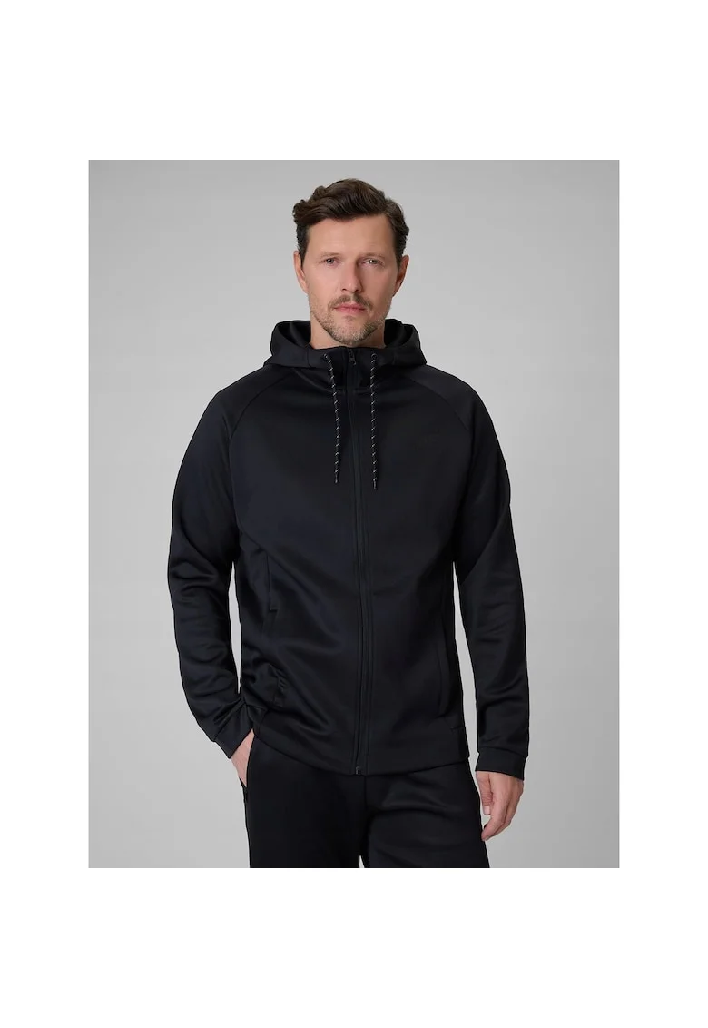 Hanorac sport barbati  negru, uscare rapida, cu gluga