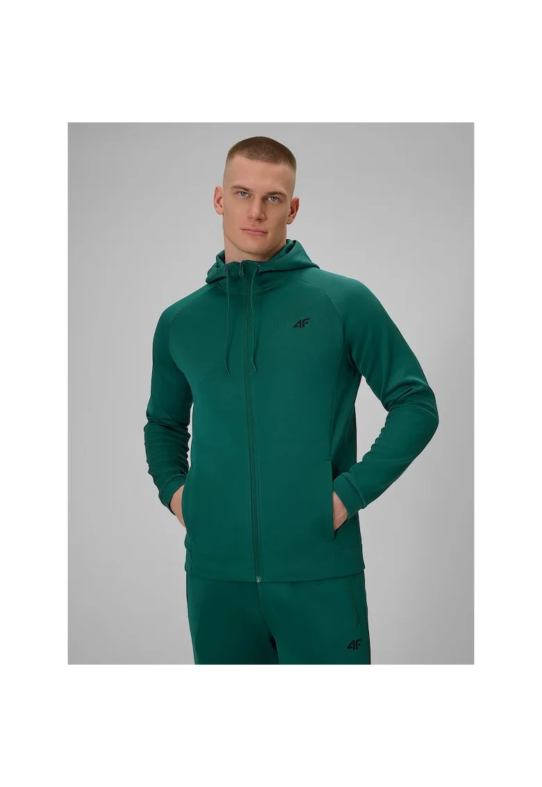 Hanorac sport barbati  verde, tehnologie 4F Dry