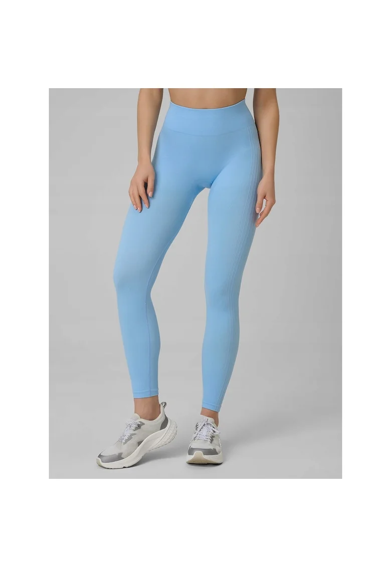 Pantaloni sport dama,  colanti slim, albastri, fara cusaturi,