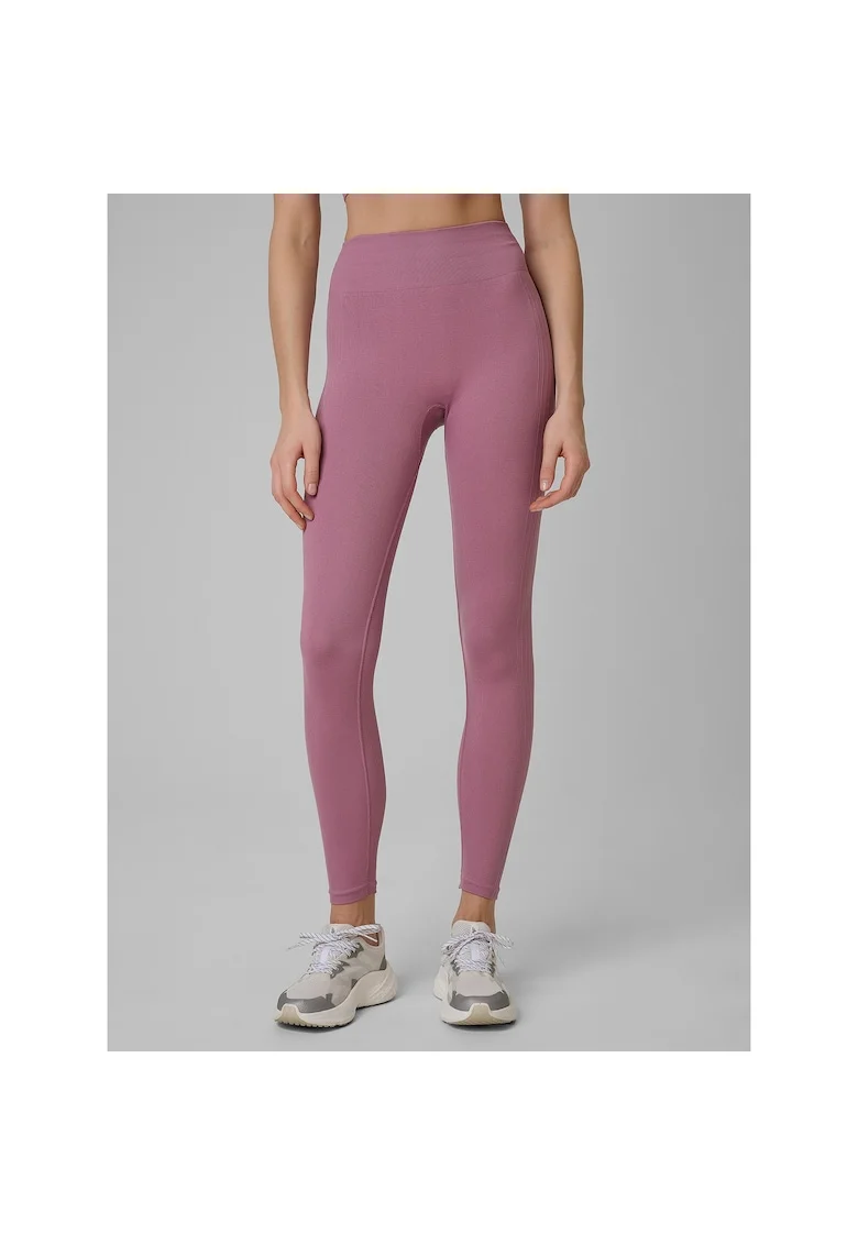 Pantaloni sport dama,  colanti de antrenament, slim, roz, 4F Dry