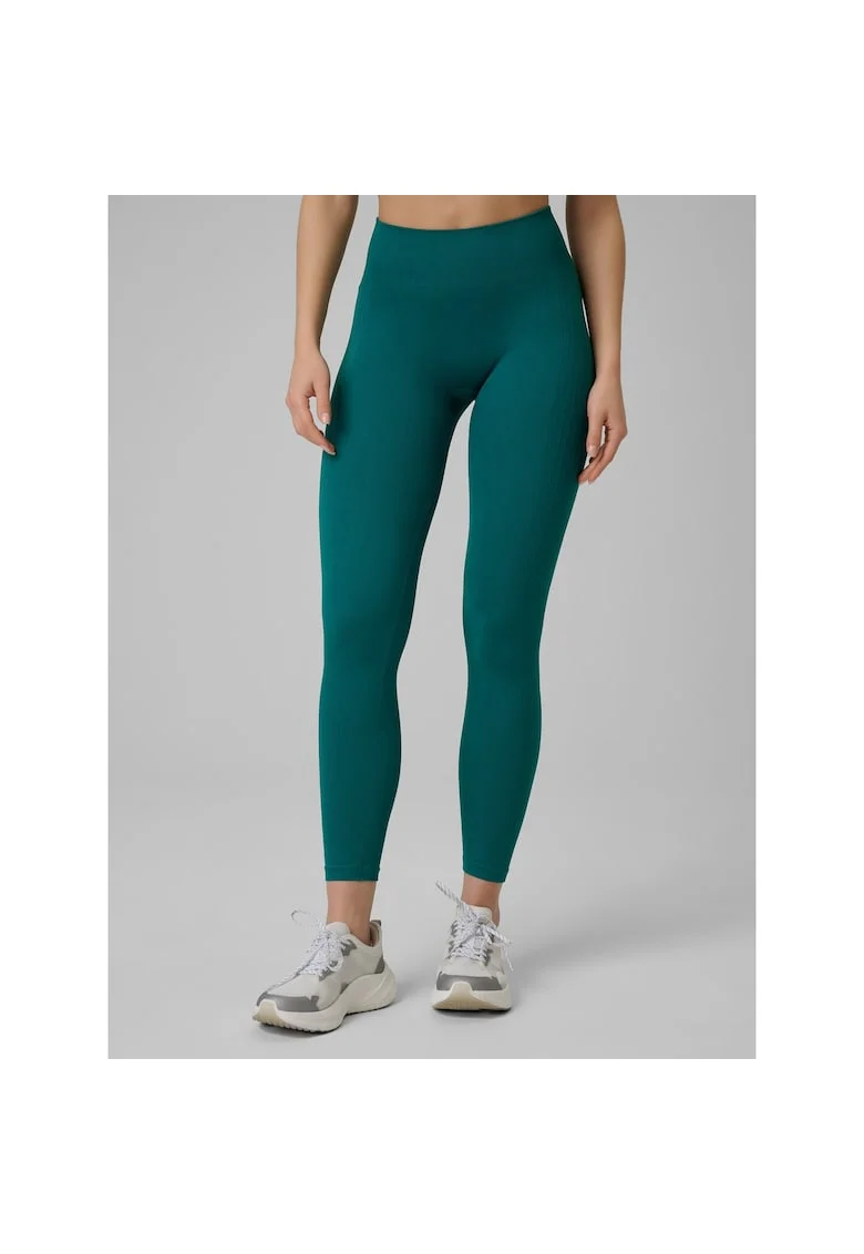 Pantaloni sport dama,  colanti slim, fara cusaturi, turcoaz, 4F Dry