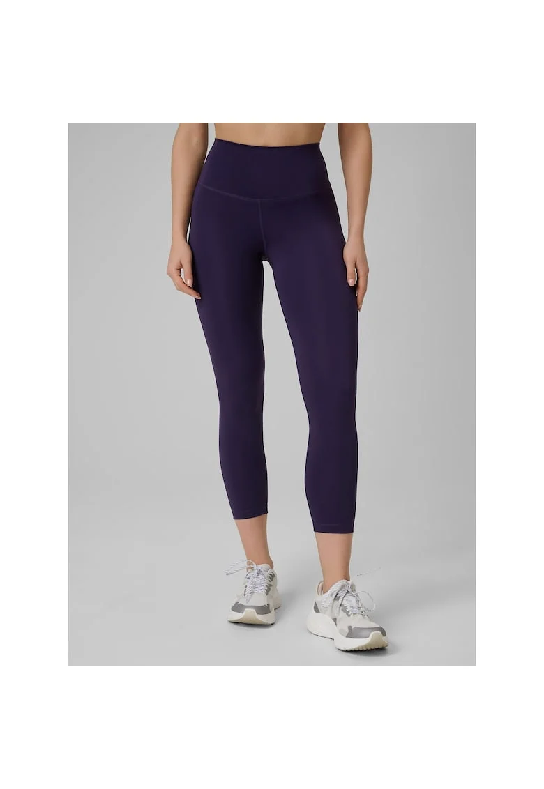 Pantaloni sport dama,  colanti 7/8, uscare rapida, violet, pentru fitness
