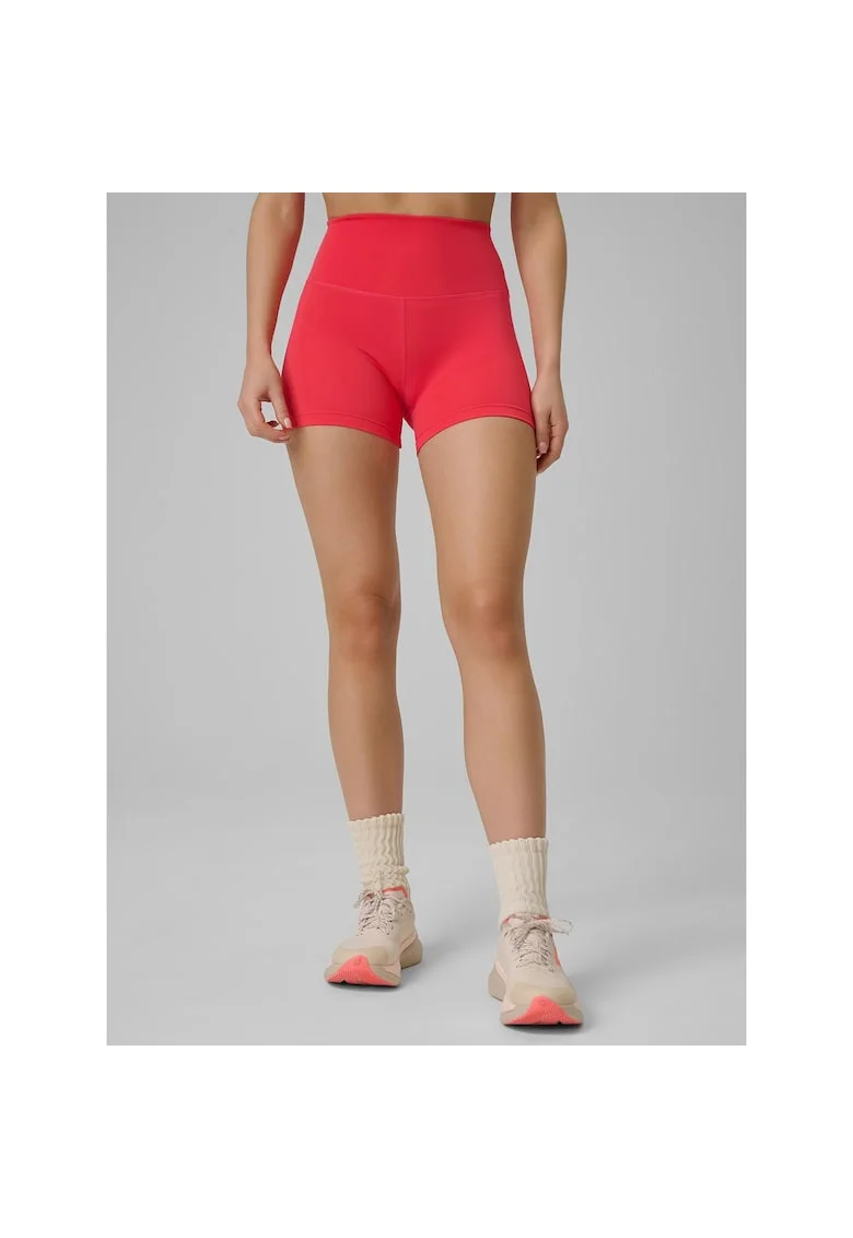 Pantaloni sport dama,  colanti de antrenament slim, rosii, tehnologie 4F Dry
