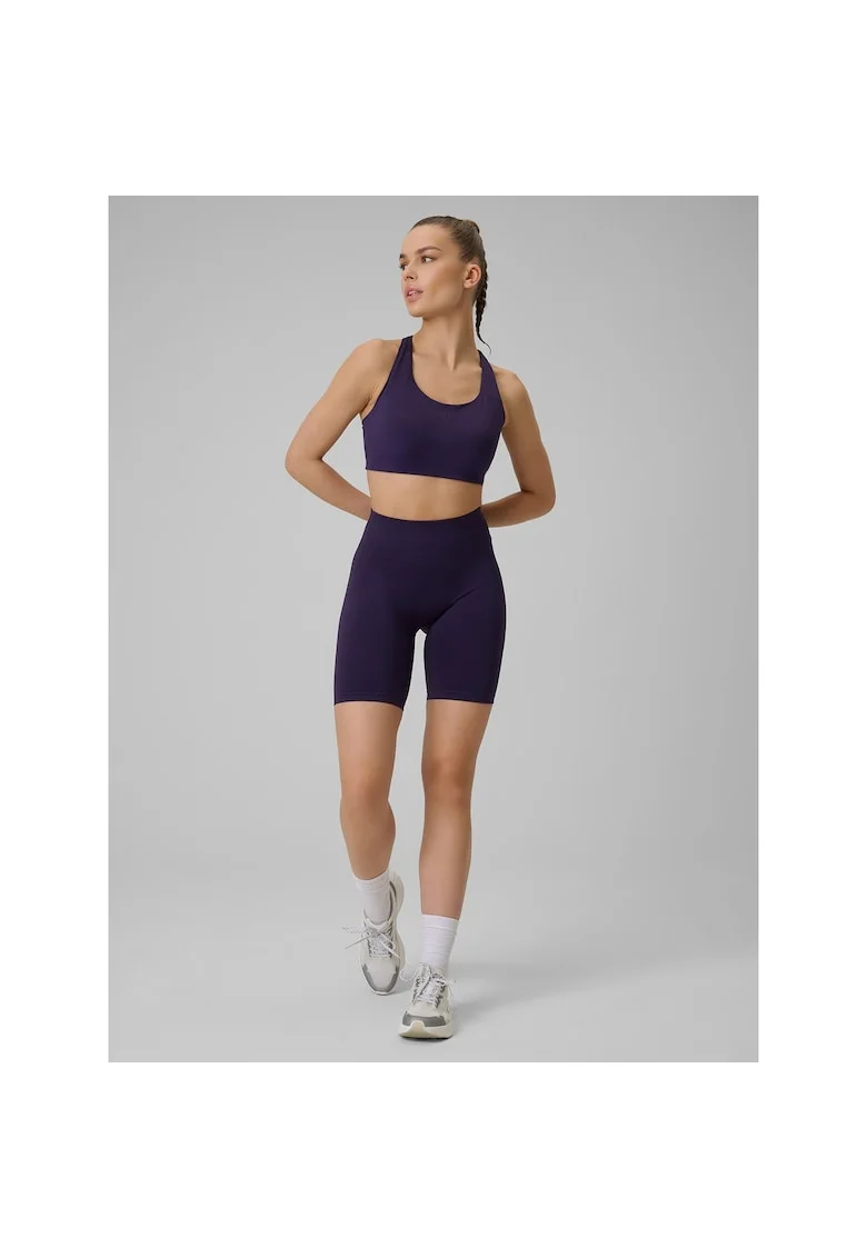 Pantaloni sport dama,  violeti, talie inalta, fara cusaturi,