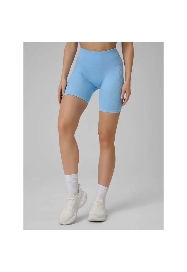 Pantaloni sport,  colanti fara cusaturi, albastru, tehnologie 4F Dry,