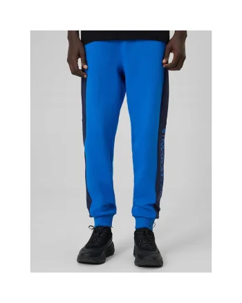 Pantaloni barbati  albastri regular cu buzunare, material mai gros, talie reglabila