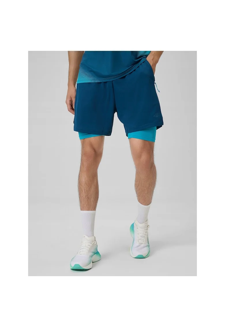 Pantaloni scurti sport barbati,  poliester, turcoaz