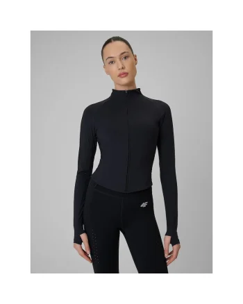 Hanorac sport dama  negru, slim fit, cu uscare rapida, pentru antrenament