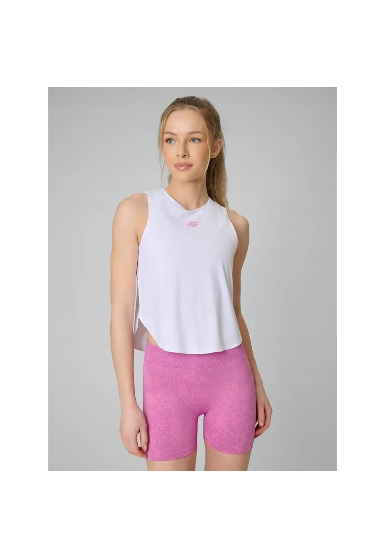 Maiou sport dama  alb, uscare rapida, elemente reflectorizante