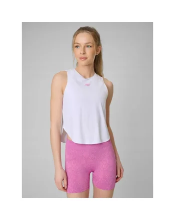 Maiou sport dama  alb, uscare rapida, elemente reflectorizante
