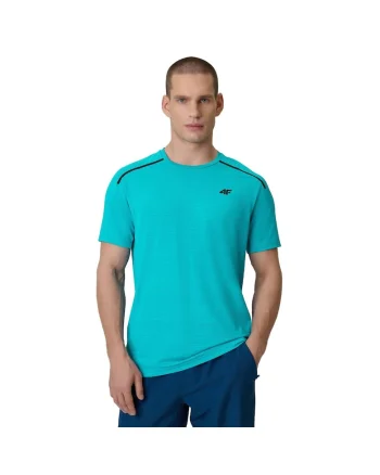 Tricou de antrenament  turcoaz, uscare rapida, material texturat, pentru barbati