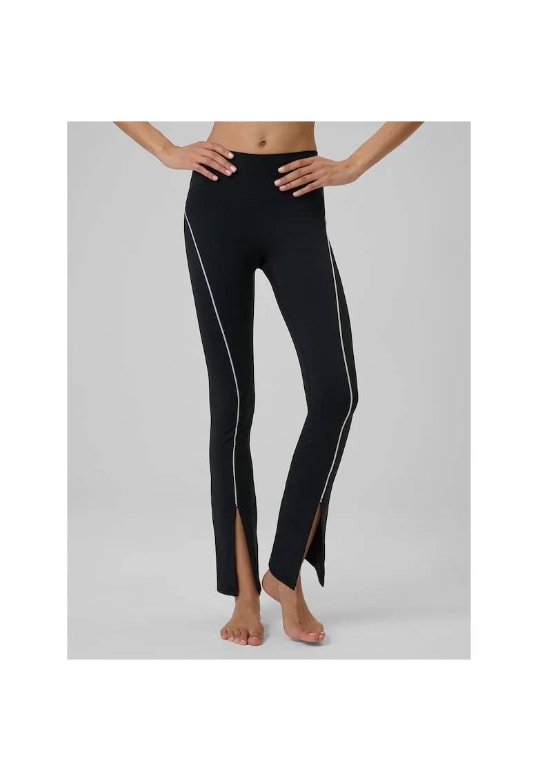 Pantaloni sport dama,  colanti negri, uscare rapida, talie inalta