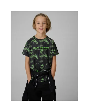 Tricou sport baieti  uscare rapida, respirabil, negru/verde