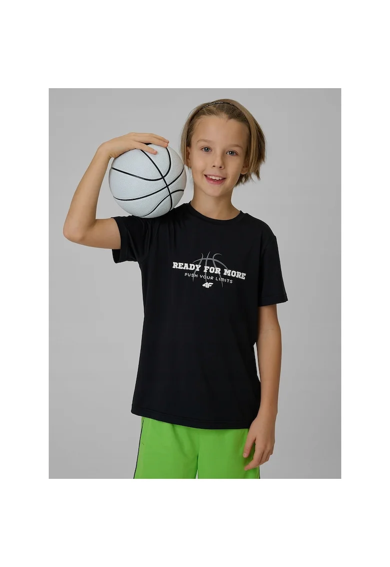 Tricou sport baieti,  negru, uscare rapida