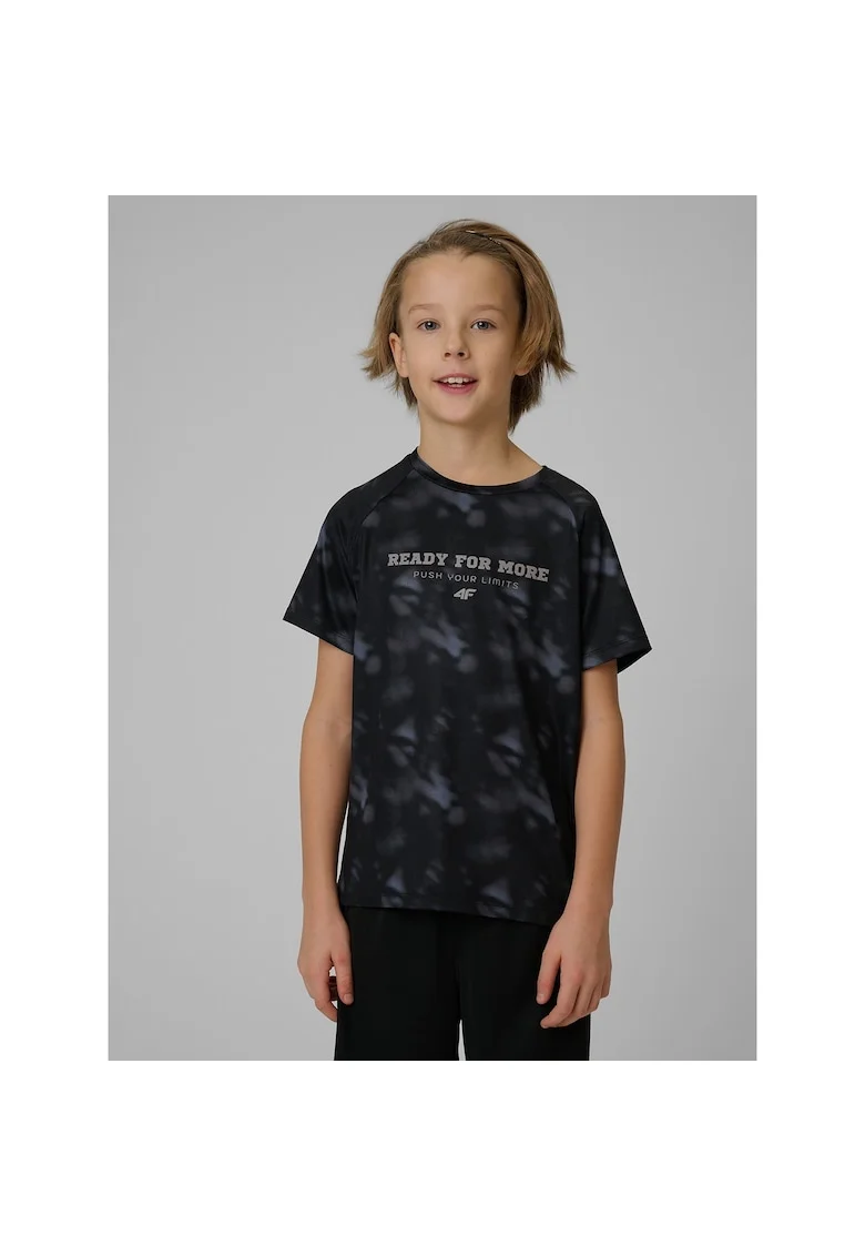 Tricou sport baieti,  negru, ultra-usor, ventilat