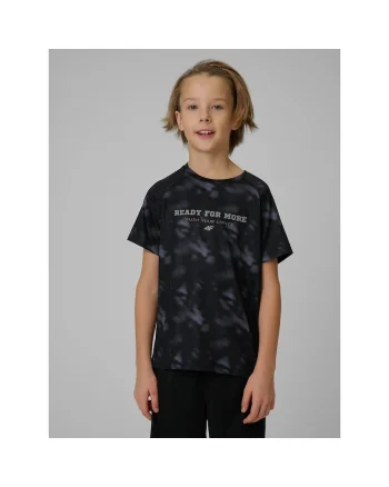 Tricou sport baieti,  negru, ultra-usor, ventilat