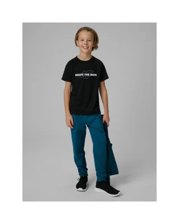 Tricou sport baieti,  negru, uscare rapida, detalii reflectorizante