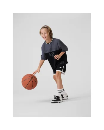 Tricou sport baieti,  negru, croiala lejera, uscare rapida