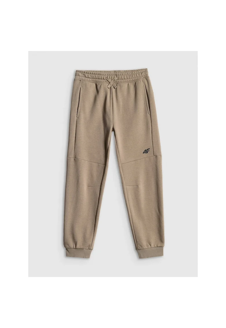 Pantaloni sport baieti  tricot, bej