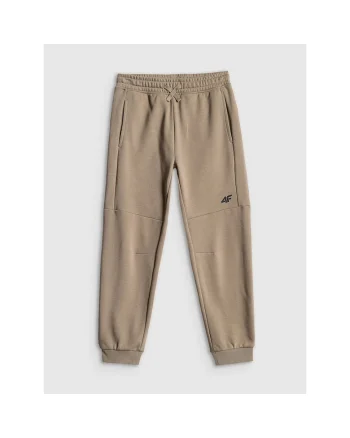 Pantaloni sport baieti  tricot, bej