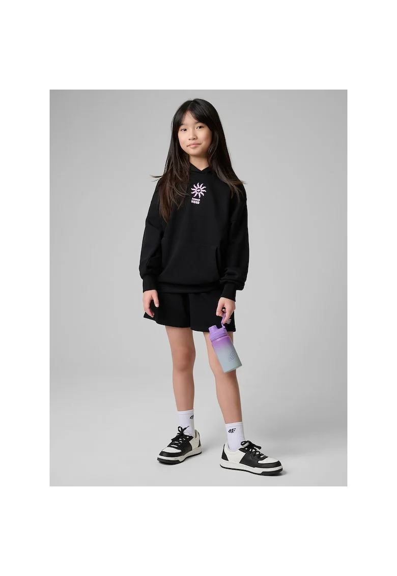 Pantaloni sport  pentru fete, negru, bumbac