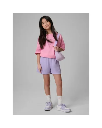 Pantaloni scurti sport  pentru fete, violet, croiala regular, doua buzunare