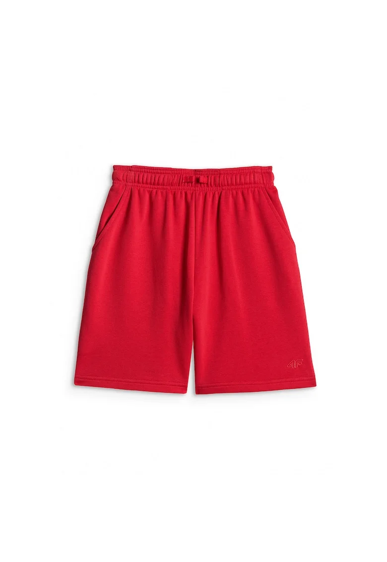 Pantaloni scurti sport  pentru baieti, rosu, bumbac, cu buzunare