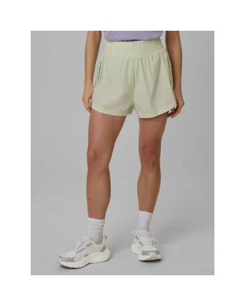 Pantaloni sport dama,  scurti 2 in 1, uscare rapida, verde, pentru antrenament