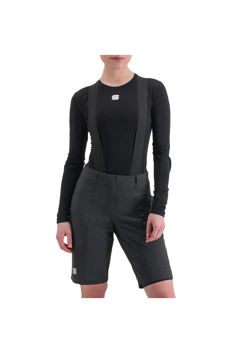 Bluza de corp ciclism dama  Merino, Negru