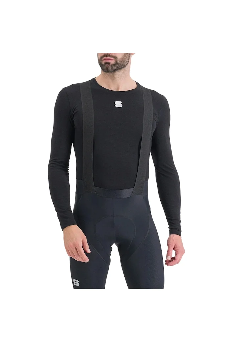 Bluza de corp ciclism barbati  Merino, Negru