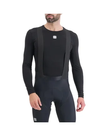 Bluza de corp ciclism barbati  Merino, Negru
