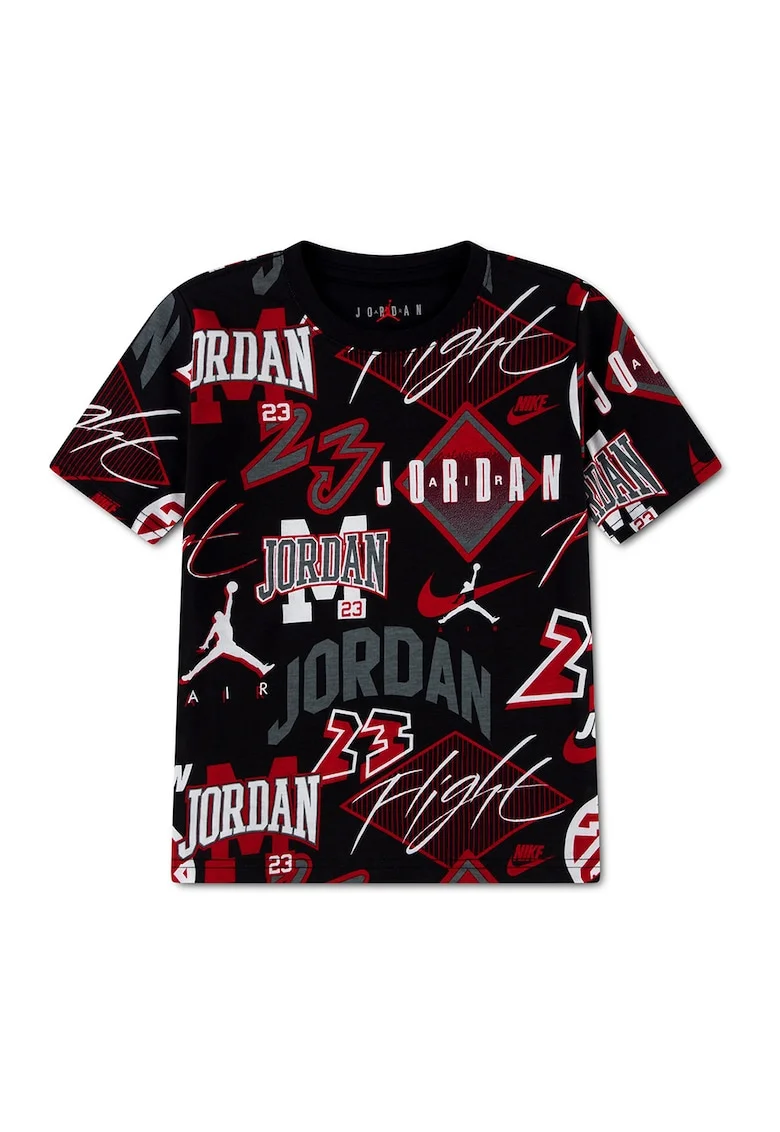 Tricou cu imprimeu logo, pentru baschet JDB MJ Dynasty Aop, Rosu/Negru/Alb optic