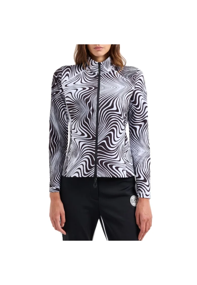 Fleece dama EA7, Alb/Negru