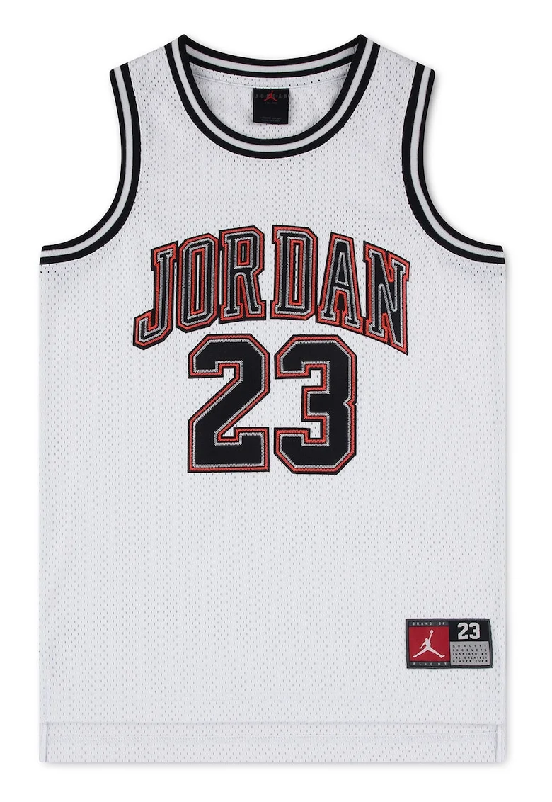 Top cu aplicatie logo, pentru baschet Jordan 23, Rosu/Negru stins/Alb optic