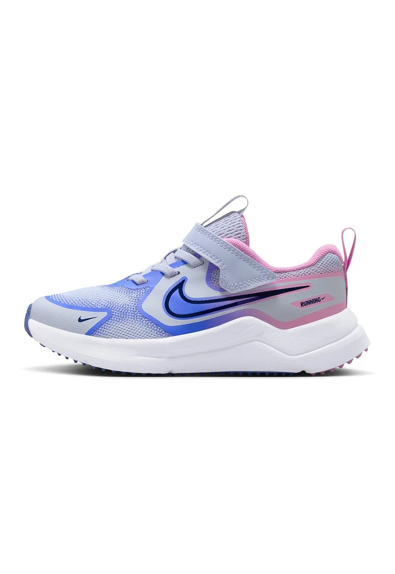 - Pantofi Cosmic cu inchidere velcro pentru alergare, Albastru prafuit/Roz
