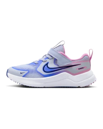 - Pantofi Cosmic cu inchidere velcro pentru alergare, Albastru prafuit/Roz