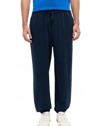 Pantaloni Barbati,  Logan, Regular Fit, Banda Elastica, 2 Buzunare, Lungi, Bumbac, Marime M, Albastru