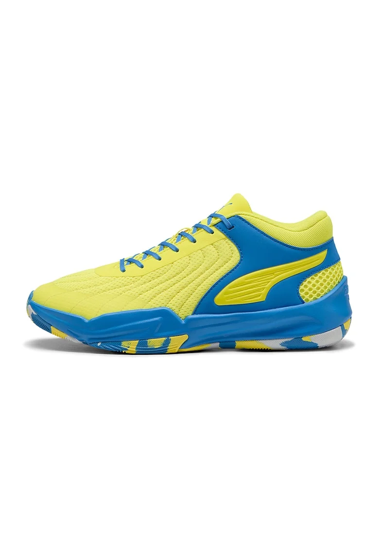 Pantofi Court Pro 2 cu detalii contrastante pentru baschet, Galben/Albastru royal