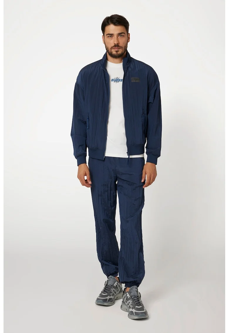Bluza de trening cu fermoar si buzunare oblice, Bleumarin