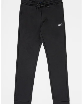 Pantaloni de trening cu snur in talie Will, Negru/Alb optic
