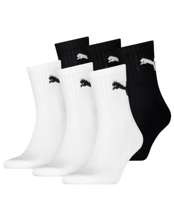 Set de sosete scurte unisex pentru tenis - 6 perechi, Negru/Alb optic