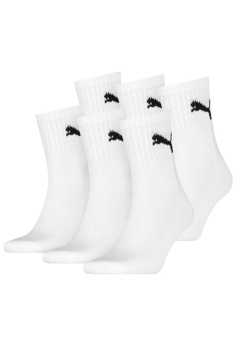Set de sosete scurte unisex pentru tenis - 6 perechi, Alb