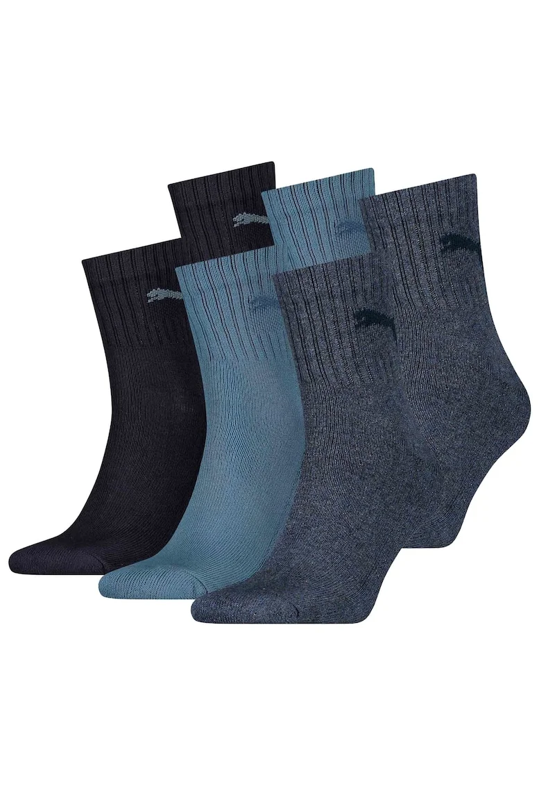 Set de sosete scurte unisex pentru tenis - 6 perechi, Negru/Gri/Albastru prafuit