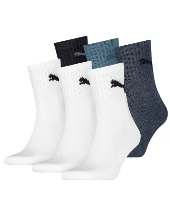Set de sosete scurte unisex pentru tenis - 6 perechi, Alb/Albastru