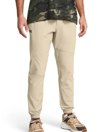 Pantaloni cu snur de ajustare pentru fitness, Maro nisip