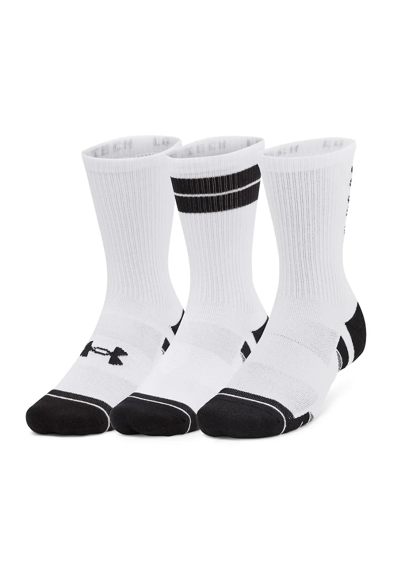 Set de sosete pentru antrenament Performance Tech - 3 perechi, Negru/Alb optic
