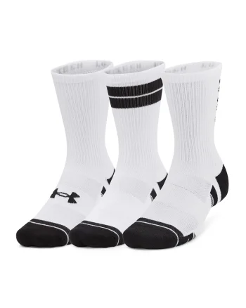 Set de sosete pentru antrenament Performance Tech - 3 perechi, Negru/Alb optic