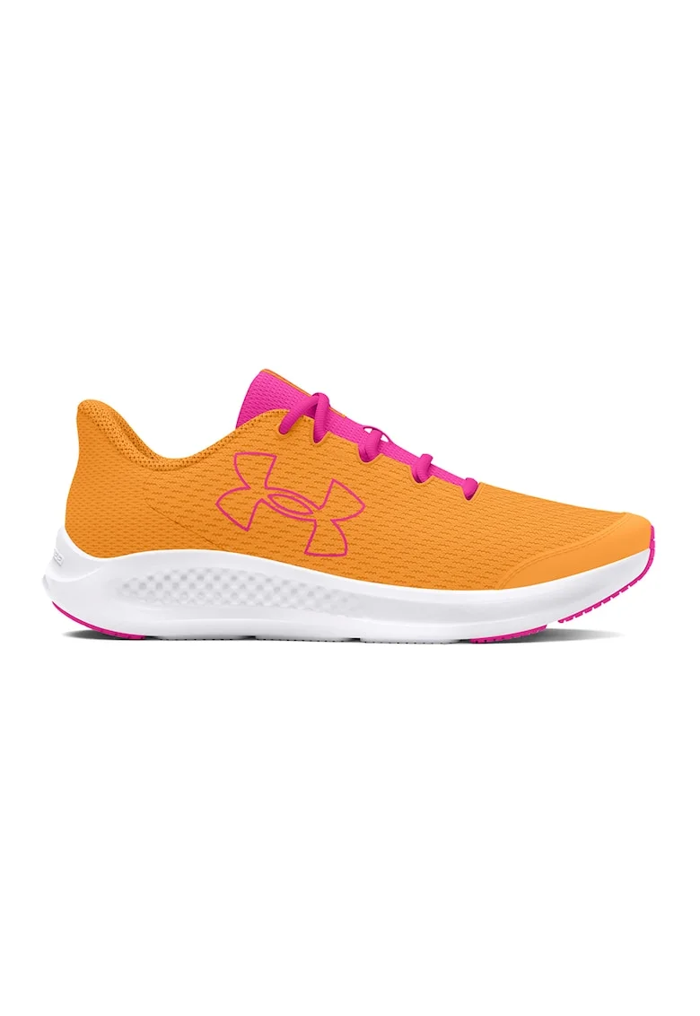 Pantofi cu logo pentru alergare Charged Pursuit 3, Portocaliu mandarina/Alb optic
